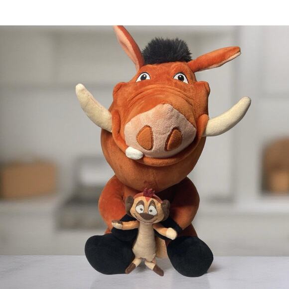 Disney Authentic Pumbaa Timon Plush The Lion King-Preowned Vibrating Hug Me TOY - Picture 1 of 7